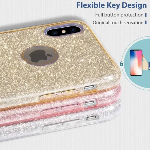 Vista 9 de Carcasa para iPhone X (2017), con brillantina, brillo de cristal de MATEPROX , Dorado