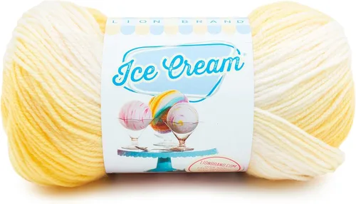 Vista 29 de Lion Brand Yarn, Hilo para Bebé Ice Cream para tejer, ganchillo y manualidades, Baseball Nut, 1 paquete, fibra acrílica colorida de peso DK