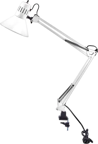 Vista 10 de Bostitch Office VLF100D - Lámpara de escritorio con brazo oscilante, metal, alcance de 36 pulgadas con ajuste multijunta, incluye bombilla LED