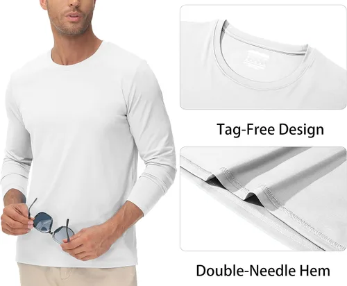 Vista 3 de MAGCOMSEN Camisas de manga larga para hombre con protección solar UV UPF 50+, para correr, pescar, de secado rápido