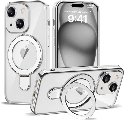 Vista 125 de Funda compatible con iPhone 12 con soporte de anillo magnético invisible [compatible con Mag-Safe] [Protector completo de lente de cámara] Funda