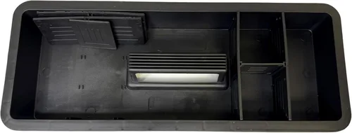 Vista 4 de Homak Caja de herramientas de plástico con bandeja y divisores, color negro, 16 pulgadas