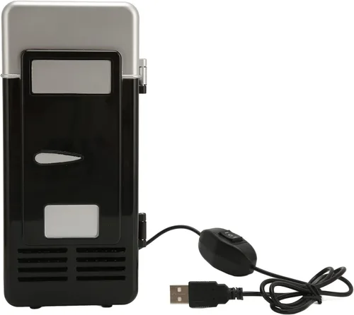 Vista 7 de LBEC Refrigerador pequeño, solo USB, pequeño refrigerador portátil USB, potente potencia baja, decibelio para oficina, coche, hogar