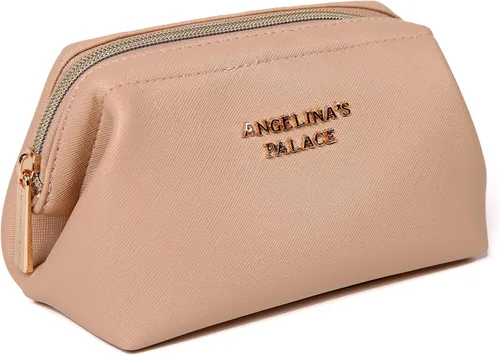 Vista 13 de Angelina's Palace Bolsa de maquillaje de viaje impermeable de cuero vegano, organizador de artículos de tocador oriental estilo retro, bolsa de Negro