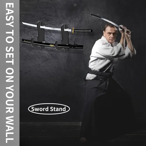 Vista 2 de Soporte de espada, gancho de espada, gancho de montaje en pared, soporte de exhibición de espada samurái acrílico para Katana Tanto Genji Wakizashi