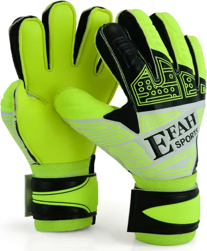 Vista 9 de Guantes de portero de fútbol para niños, jóvenes, guantes de portero de fútbol con protección para dedos y agarres dobles en la muñeca