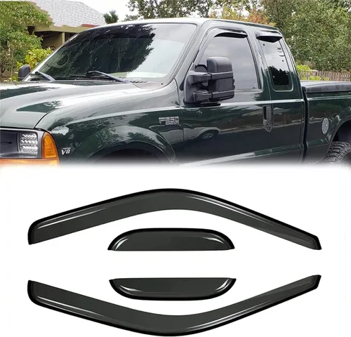 Vista 16 de Protector de lluvia solar Deflector de viento para ventana Ford F150 1997-2003 Super/Extended Cab 1997-1999 F250 Light Duty Super/Extended Cab, 4