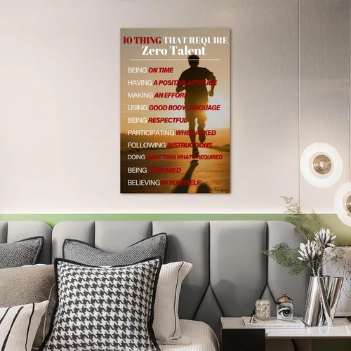 Vista 4 de Bmotaso 10 cosas que requieren cero talento arte de pared, póster inspirador, pintura motivacional, citas positivas, póster impreso, decoración
