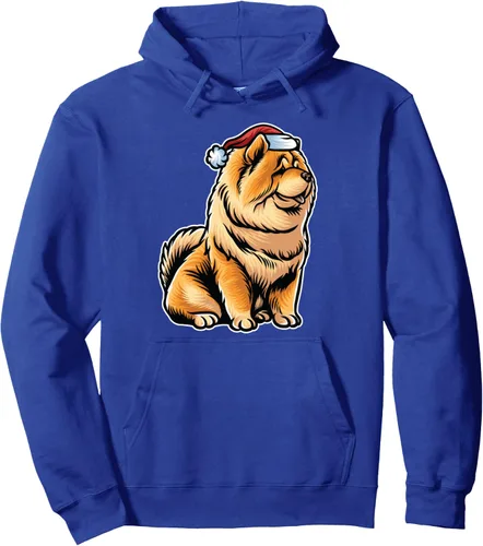 Vista 4 de Chow Chow Santa Claus Hat Merry Christmas Dog X-Mas Dogs Pullover Hoodie