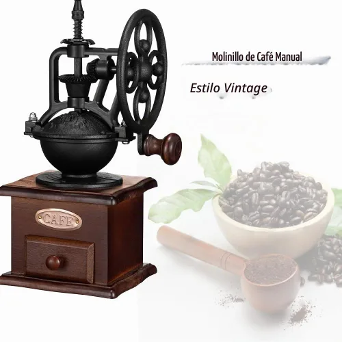 Vista 6 de Molinillo de café manual, molinillo de café de mano, molinillo de café de grano de café, molinillos de café para uso doméstico, decoración de café