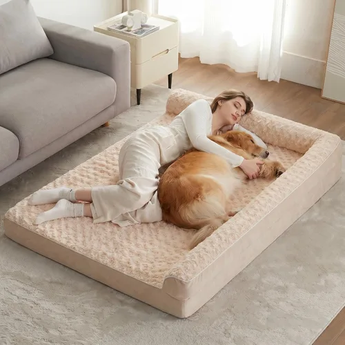 Vista 9 de BFPETHOME - Camas ortopédicas para perros grandes - Sofá para perros impermeable con funda extraíble y lavable, cama grande para mascotas con forro