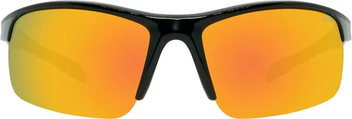 Vista 2 de Maxx HD Switchback - Lentes de sol deportivos con espejo TR90 negro y rojo medio marco y lentes ámbar, Rojo, Frame Width 140.0 mm