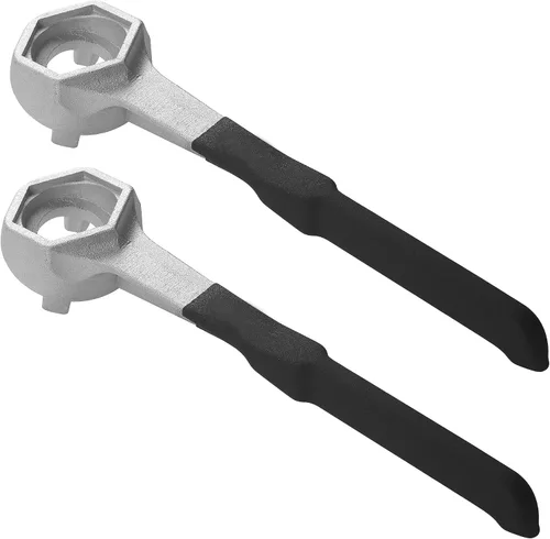 Vista 9 de Llave de tambor de aluminio, llave Bung, herramienta de abridor de barril para abrir tambor de 10, 15, 20, 30, 55 galones, se adapta a 2" y 3/4
