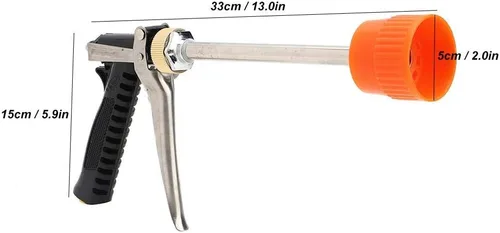 Vista 3 de DN10 G3/8 Pulverizador agrícola Pistola de pulverización de alta presión con varilla larga, aleación de zinc, 11.8x5.9x2.0 in, para lavado