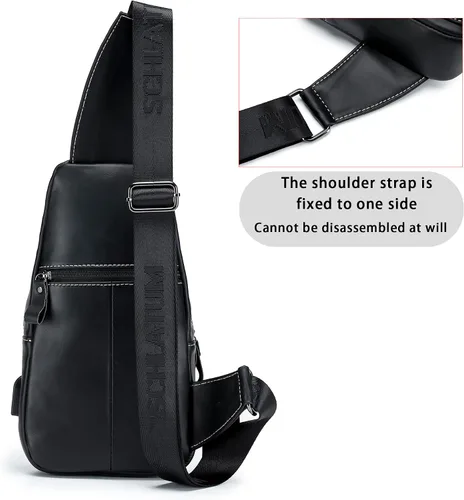 Vista 181 de LUKZIJAES Bolso bandolera de cuero genuino para hombre