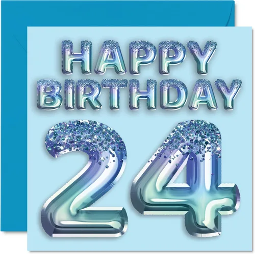 Vista 66 de Stuff4 Tarjeta de primer cumpleaños para niños, globo de fiesta con purpurina azul, tarjetas de feliz cumpleaños para niño de 1 año, nieto, hijo, 57