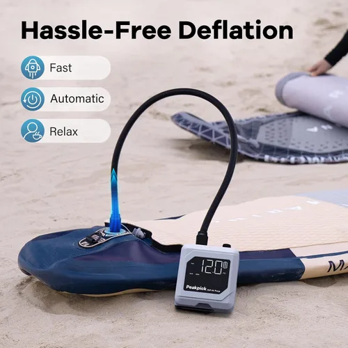 Vista 5 de 20PSI Electric Paddle Board Pump, Rechargeable Battery-Powered, Intelligent Dual Stage Inflation & Deflation, Auto-Off SUP Air Pump for Stand Up