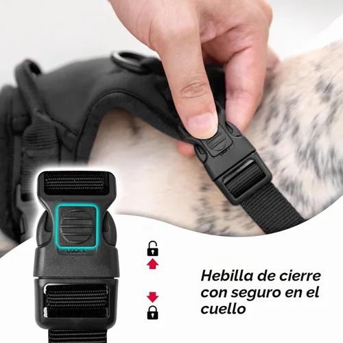 Vista 2 de Sunraymascota Arnés para perro sin tirones, chaleco para cachorro con clip frontal para perros pequeños, medianos y grandes (negro, XS)