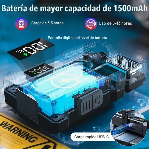 Vista 6 de Linterna EDC recargable de 500 lúmenes con cabezal de lámpara