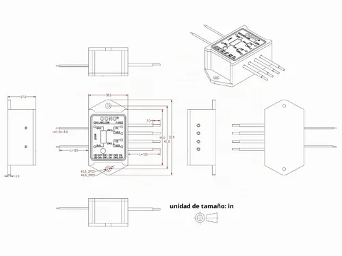 Vista 6 de OONO Módulo de Relé de Potencia DPST 1NO 1NC de 8Amp, Voltaje de Control AC/DC 5V