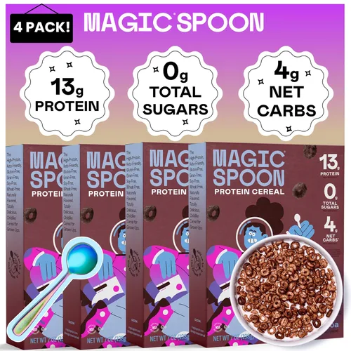 Vista 22 de Cereal Magic Spoon - Cereales Altos en Proteínas - Snacks Sin Azúcar y Comida para el Desayuno - Cereal Sin Granos y Sin Gluten - Snacks Saludables