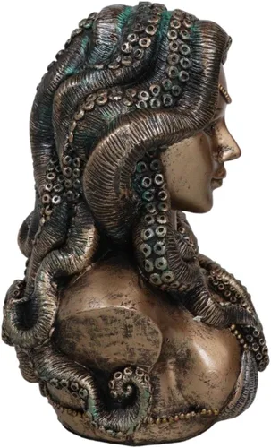 Vista 2 de Ebros Sea Witch Seductora Diosa Cecaelia Kraken pulpo tentáculos mujer busto estatua 8.25 pulgadas de alto fantasía mitos y leyendas figura