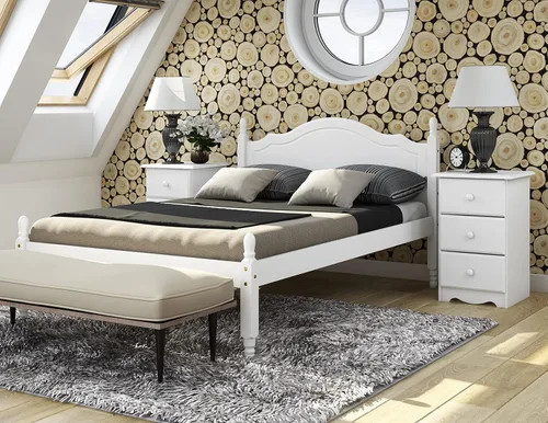 Vista 6 de Palace Imports Cama de plataforma con cabecero Reston de madera maciza 100% de tamaño matrimonial, Java, 12 listones incluidos. Requiere montaje