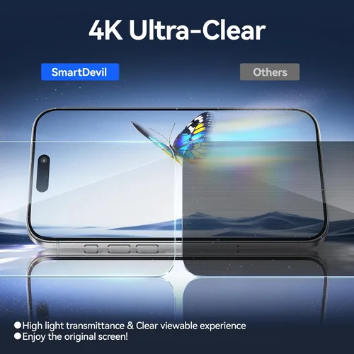 Vista 6 de SMARTDEVIL Paquete de 2 protectores de pantalla de privacidad para iPhone Air, vidrio templado 9H antiespía de 28°, resistente a impactos