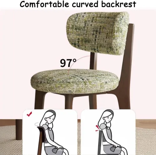 Vista 7 de YVYKFZD Solid Wood Dining Chairs, Armless Dining Room Chair Set, Upholstered Kitchen Chairs, Living Room Chair with Removable Fabric Seat Cushion