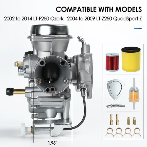 Vista 3 de Carburador compatible con Suzuki LT-F250 Ozark 250 2002-2009 2012-2014, LT-Z250 QuadSport Z 2004-2009, 13200-21G10 13200-05G22 Carb