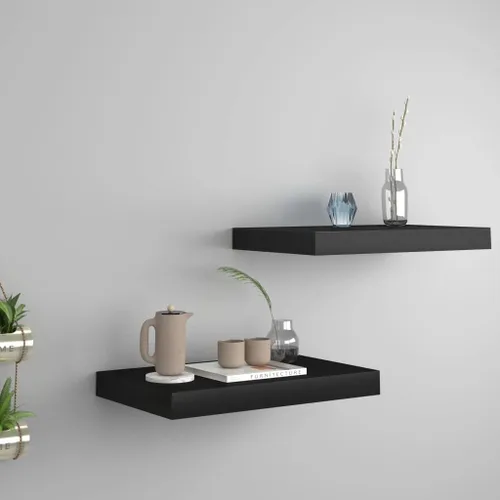 Vista 173 de Estante flotante de pared negro de 9.1 x 9.3 x 1.5 pulgadas, estante de almacenamiento de estante montado en la pared, estantes flotantes