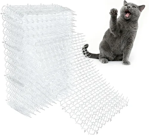 Vista 10 de Tapete de 16 x 13 pulgadas para gatos, paquete de 10 alfombrillas para gatos con púas – Solución disuasoria de mascotas para interiores y exteriores