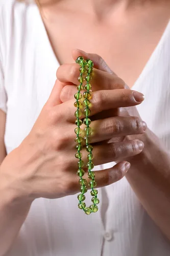 Vista 47 de Collar de ámbar para mujer con cierre de plata chapada en oro de 18 quilates, 19 pulgadas con extensor de 2 pulgadas, hecho a mano con cuentas