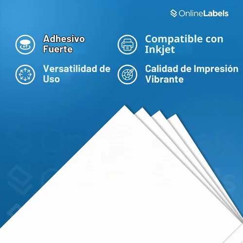 Vista 6 de OnlineLabels Papel Adhesivo Impermeable de Hoja Completa de 8.5" x 11" – Adhesivo Permanente, Vinilo Blanco Mate, Compatible con Cricut & Silhouette