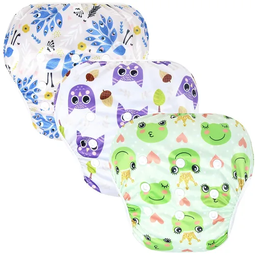 Vista 6 de Leekalos Pañales de natación reutilizables ajustables para niños y niñas, pañales de natación para regalos de baby shower y lecciones de natación