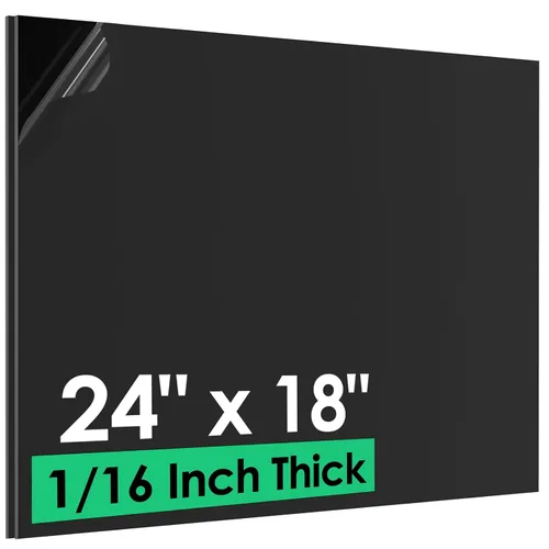 Vista 13 de CREGEAR Hoja de plástico ABS de 12 x 12 x 1/16 pulgadas, paquete de 6 Tablero termoplástico rígido negro para letreros, manualidades, proyectos