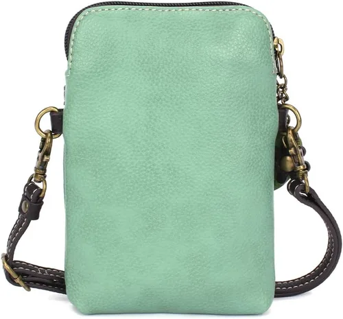 Vista 3 de CHALA Bolso cruzado para teléfono celular, piel sintética, lona multicolor con correa ajustable