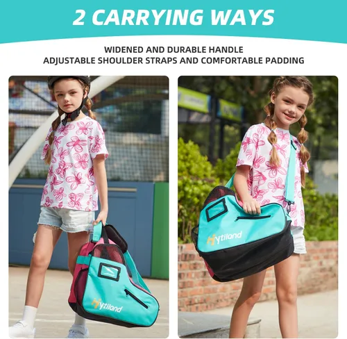 Vista 5 de Breathable Skate Bag with Adjustable Shoulder Strap - Large Capacity Fits Inline, Ice & Most Roller Skates