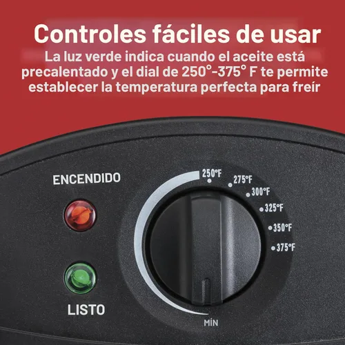 Vista 7 de Hamilton Beach 35032 Freidora eléctrica de estilo profesional, cesta de freír con ganchos, 1500 vatios, 3 litros, acero inoxidable Capacidad