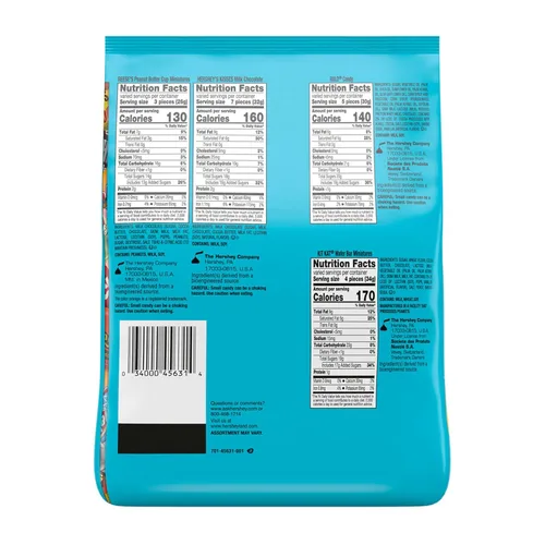Vista 4 de HERSHEY's Surtido de chocolates, cesta de Pascua, dulces de Pascua, bolsa variada, 32.76 oz (130 piezas)