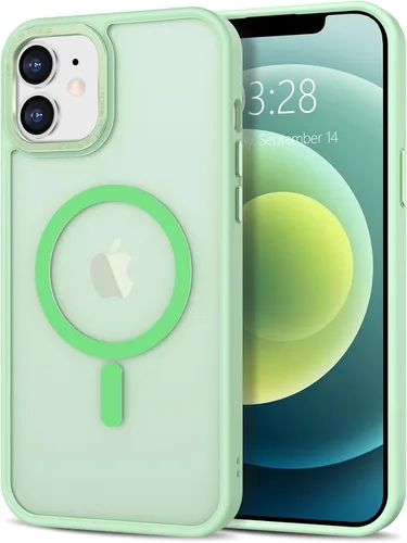 Vista 83 de Anuck - Funda magnética para iPhone 11 compatible con MagSafe, carcasa trasera mate translúcida dura, borde de TPU, delgada, resistente a impactos