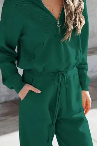 Vista 55 de PRETTYGARDEN Conjunto de suéter de 2 piezas para mujer, sudadera con cremallera, pantalones deportivos, ropa casual