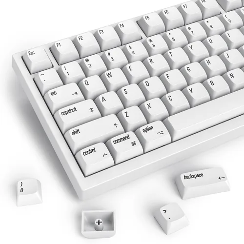 Vista 27 de Guffercty kred XDA Profile - Teclas negras minimalistas 75% Dye-sub PBT con teclas ISO para teclado mecánico MAC 60% 65% 75% 96% (muñeca negra)