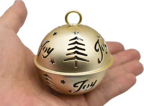 Vista 5 de 3 cascabeles de Navidad de 2.5 pulgadas, campanas huecas grandes y coloridas para árbol de Navidad, campanas de metal para casa/fiesta/adornos
