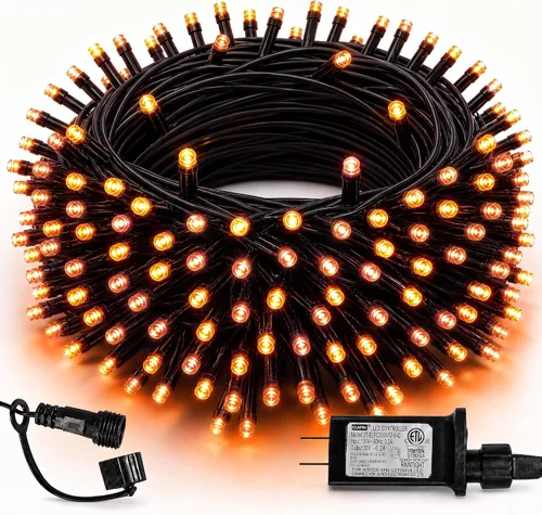 Vista 21 de TW SHINE Luces de Navidad verdes, 200 luces LED de Navidad para exteriores de 66 pies enchufables con 8 modos, cable verde impermeable, luz del día