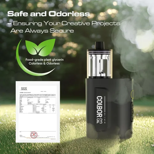Vista 7 de Máquina de niebla portátil COLBOR CF3, mini máquina de humo manual para fotografía con control remoto, pequeño difusor de neblina con protección