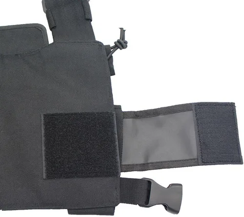 Vista 5 de Arnés de radio para el pecho, bolsa de bolsillo, chaleco para radio bidireccional (Rescue Essentials) (negro)