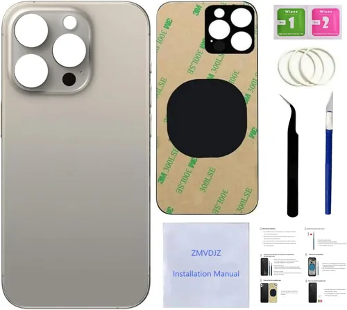 Vista 15 de 14 Pro - Carcasa trasera de repuesto para iPhone 14 Pro (morado oscuro, 6.1 pulgadas) con cinta preinstalada, instrucciones de instalación