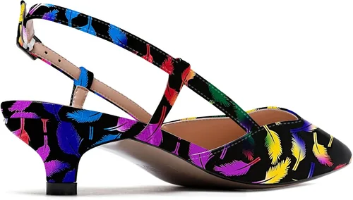 Vista 5 de WAYDERNS Zapatos de tacón bajo con correa de tobillo y puntera puntiaguda para mujer, 1.5 pulgadas