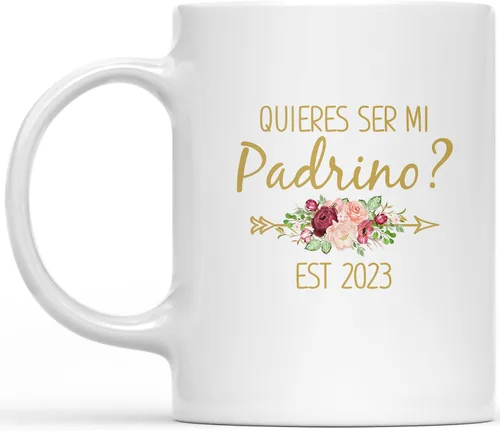 Vista 9 de Quieres Ser Mis Padrinos De Bautizo Madrina Regalos En Español Madrina Propuesta Quieres Ser Mi Madrina Padrino Taza De Café Padrinos De Bautizo